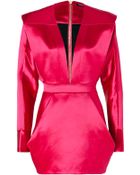 Balmain Wool silk Structural Dress in Fuchsia - Lyst