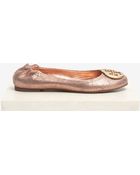 Tory Burch Reva Metallic Leather Ballerina Flats - Lyst