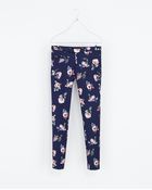 Zara Floral Print Trousers - Lyst