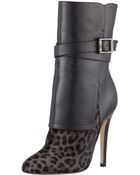Jimmy Choo Blaine Leopardprint Strap Bootie - Lyst