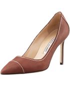 Manolo Blahnik Tripla Contraststitch Pump - Lyst