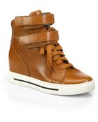 Marc By Marc Jacobs Leather Laceup Wedge Sneakers - Lyst