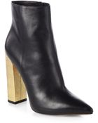 Michael Kors Stella Leather Metallic Leather Ankle Boots - Lyst