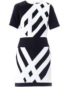 Tibi Monochrome Graphic-Print Dress - Lyst
