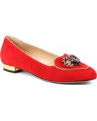 Charlotte Olympia Capricorn Suede Loafers - Lyst
