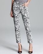 Nydj Alisha Ankle Jeans In Black Paisley Rotary Print - Lyst