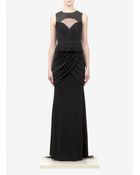 Prabal Gurung Sheerpanel Pleated Silk Gown - Lyst