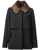 Marni Fur Collar Coat - Lyst