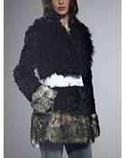 Patrizia Pepe Reversible Lamb Fur Coat - Lyst