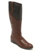 Tommy Hilfiger Pieced Flat Leather Riding Boot - Lyst