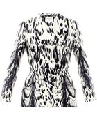 Giambattista Valli Couture Abstract Lynx Print Silk Peplum Jacket - Lyst