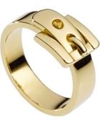 Michael Kors Goldtone Buckle Ring - Lyst