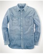 Ralph Lauren Longsleeve Washed Chambray Workshirt - Lyst