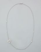 Roberto Coin 18k White Gold Heart Diamond Necklace - Lyst