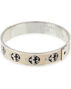 Alexander McQueen Small Enamel Skull Bangle - Lyst