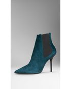 Burberry Suede Ankle Boots - Lyst