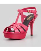 Saint Laurent Tribute Platform Sandal Pink - Lyst