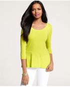 Ann Taylor Cotton Modal Peplum Top - Lyst