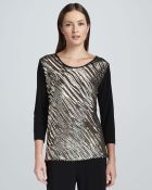 Caroline Rose Sequined Mix Easy Top - Lyst