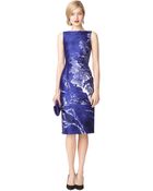 Oscar de la Renta Sleeveless Jewel Neck Pencil Dress - Lyst