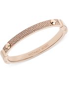 Michael Kors Rose Goldtone Pave Hinge Bangle Bracelet - Lyst