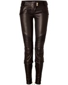 Balmain Leather Biker Pants - Lyst