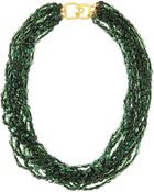 Kenneth Jay Lane Beaded Layer Necklace - Emerald - Lyst
