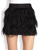 Milly Ostrich Feather Mini Skirt - Lyst