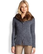 Ralph Lauren Black Label Shawl Collar Boyfriend Cardigan - Lyst