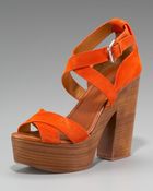 Ralph Lauren Alannah Suede Platform Sandal - Lyst