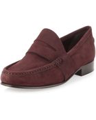 Vera Wang Audrey Suede Penny Loafer - Lyst