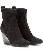 Balenciaga Suede Wedge Brogue Ankle Boots - Lyst