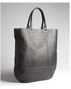 Bottega Veneta Black Intrecciato Leather Shopper Tote - Lyst