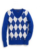 Tommy Hilfiger Argyle V Neck Sweater - Lyst