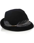 Eugenia Kim Max Feather-Trimmed Rabbit-Felt Fedora - Lyst