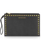 Michael Kors Large Selma Studded Saffiano Clutch - Lyst