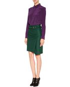 Chloé Silk Structured Shoulder Blouse - Lyst