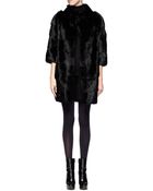 Armani Rabbit Fur Long Coat - Lyst