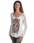 Free People Lady In Lace Cotton Graphic Top - Lyst