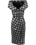 Michael Kors Metallic Dogtooth Collar Dress - Lyst