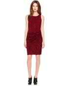 Michael Kors Michael Animalprint Gathered Dress - Lyst