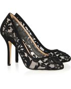 Oscar de la Renta Lace and Satin Pumps - Lyst