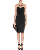 Paule Ka Black Draped Strapless Dress - Lyst