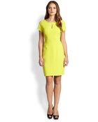 BCBGMAXAZRIA Paneled Crepe Keyhole Dress - Lyst