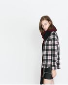 Zara Round Neck Check Shirt - Lyst