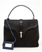 Balenciaga Tube Suede and Grained Leather Handbag - Lyst