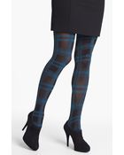 DKNY Graphic Plaid Tights - Lyst