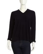 Vince Double V Cashmere Blend Sweater - Lyst