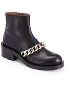 Givenchy Leather Chaindetail Ankle Boots - Lyst