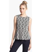 Hinge Lace Print Peplum Top - Lyst
